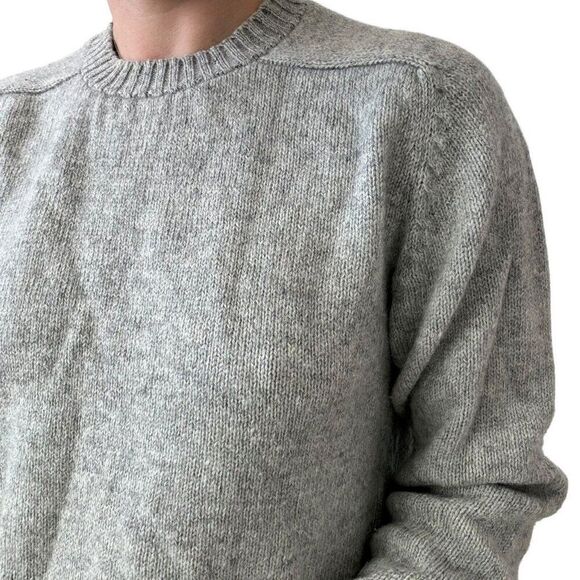Vintage Northern Isles Mens Shetland Wool Blend Gray Crew Neck Sweater L - Picture 5 of 10